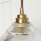 Enhance Your Dining Room With Industrial Elegance: The Brass Cone Pendant Clear Ribbed Glass