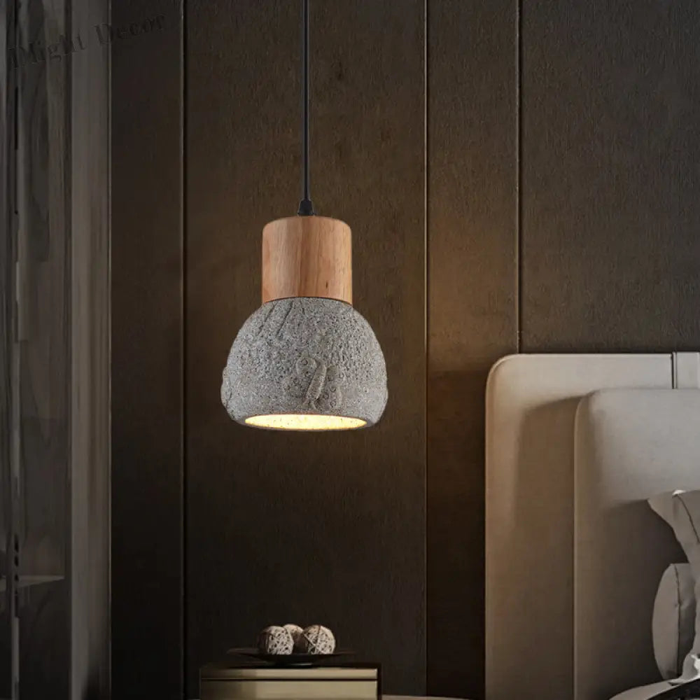 Enrich Your Space With Industrial Charm And Natural Beauty: The Cement Ceiling Light Wood Dome