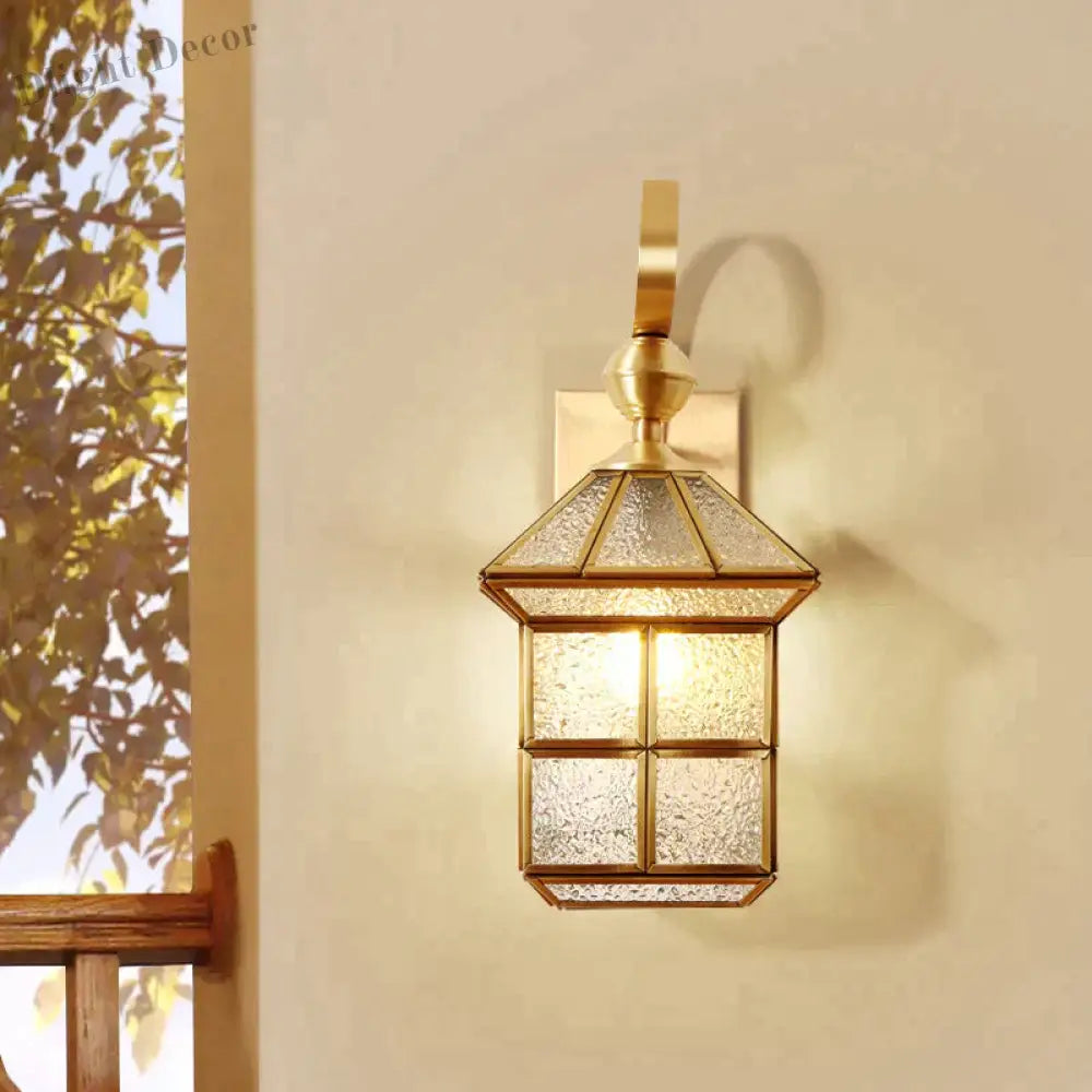 Estelle’s Full Copper Outdoor Waterproof Wall Lamp - Elegant Stair And Balcony Lighting Lamps