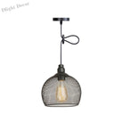 Ethan’s Industrial Wire Mesh Pendant Lamp: A Touch Of Charm Black / Globe