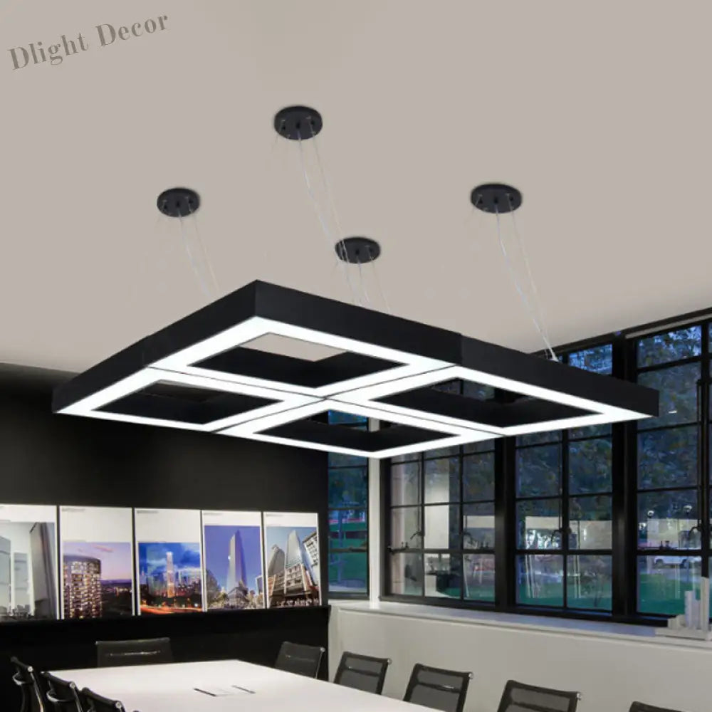 Ethan’s Modern Black Pendant - Adjustable Led Light For Office (Multiple Sizes)