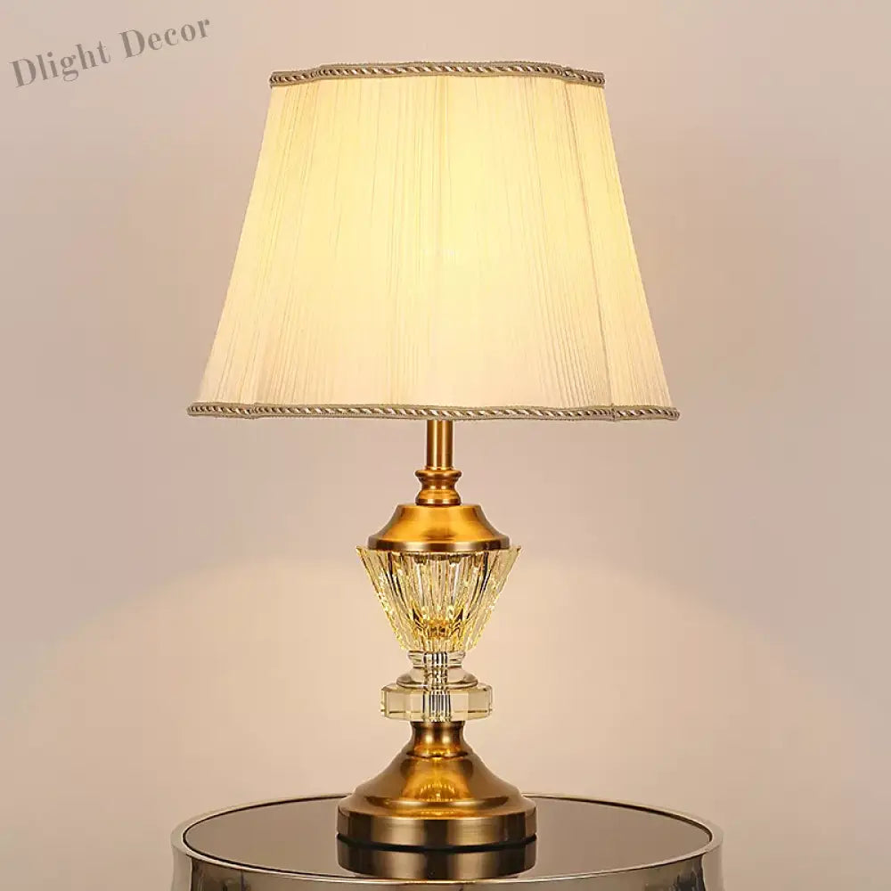 European Crystal Table Lamp - Elegant Bedside Light For Wedding Hotel And Bedroom Decor