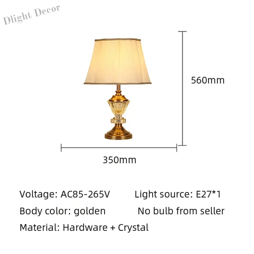 European Crystal Table Lamp - Elegant Bedside Light For Wedding Hotel And Bedroom Decor