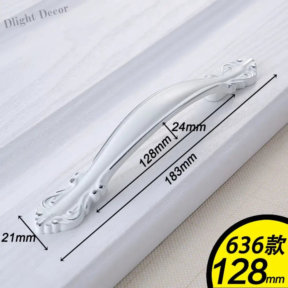 European Ivory White Cabinet Handle – Elegant Zinc Alloy Drawer Pulls for Dressers Closets and Cupboards (96mm) 636-128