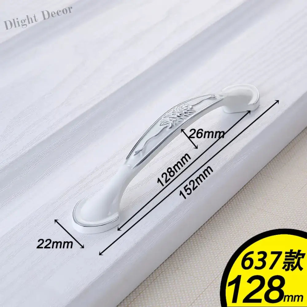 European Ivory White Cabinet Handle – Elegant Zinc Alloy Drawer Pulls for Dressers Closets and Cupboards (96mm) 637-128