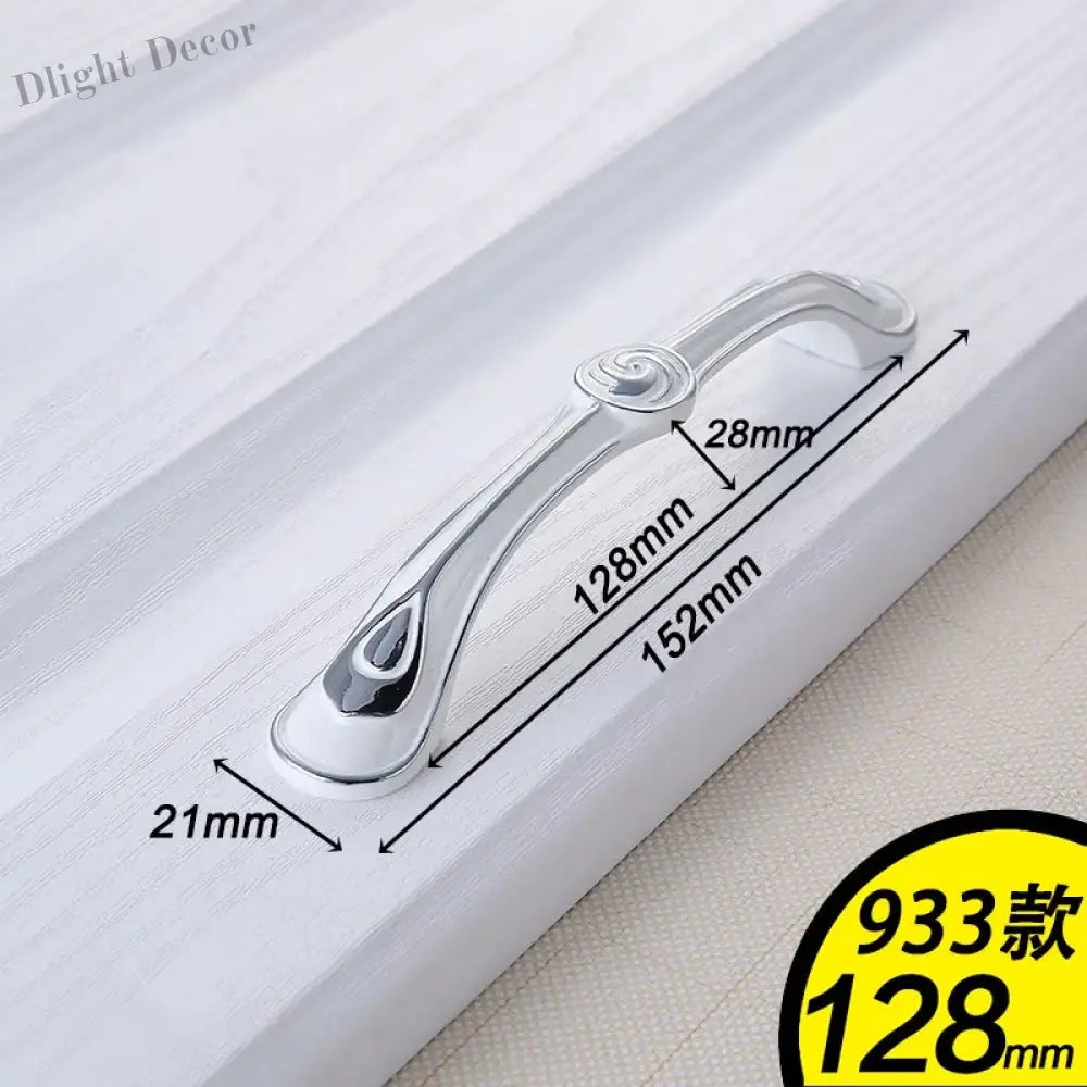 European Ivory White Cabinet Handle – Elegant Zinc Alloy Drawer Pulls for Dressers Closets and Cupboards (96mm) 933-128