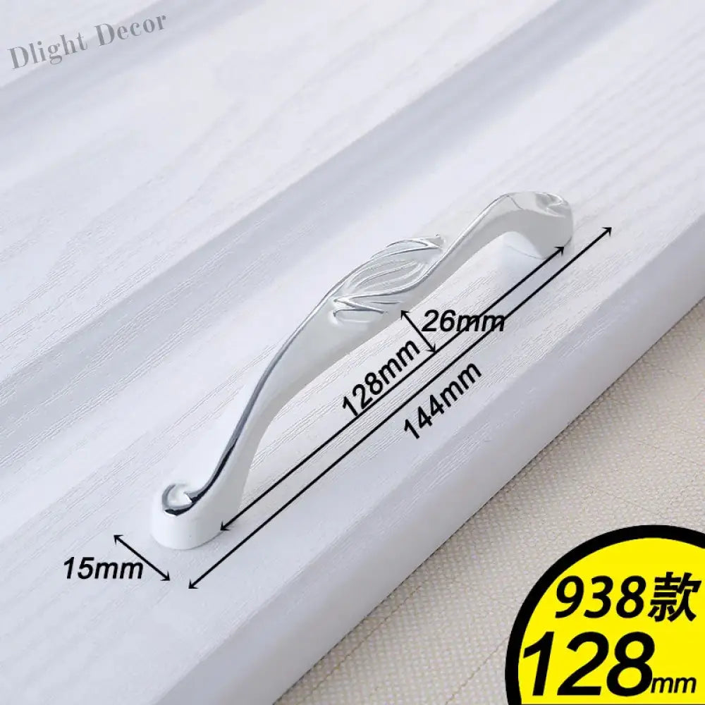 European Ivory White Cabinet Handle – Elegant Zinc Alloy Drawer Pulls for Dressers Closets and Cupboards (96mm) 938-128