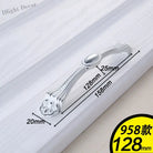 European Ivory White Cabinet Handle – Elegant Zinc Alloy Drawer Pulls for Dressers Closets and Cupboards (96mm) 958-128