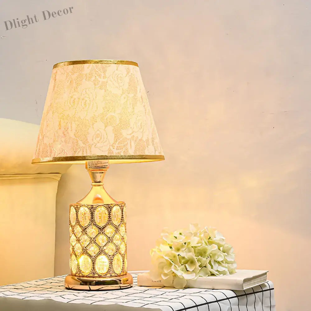 European Luxury Crystal Table Lamp - Warm And Romantic Bedroom Nightstand Decoration Light