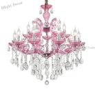 European Princess Crystal Chandelier - Choose From Warm Pink Blue Purple Or Red For Creative Room