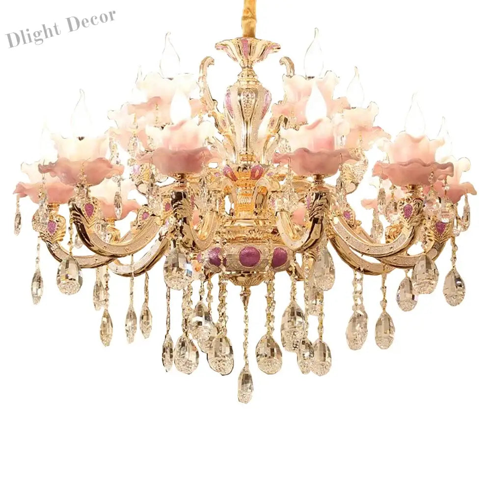 European Style Crystal Chandelier - Elegant Zinc Alloy Pendant Lighting For Modern Decor Chandelier