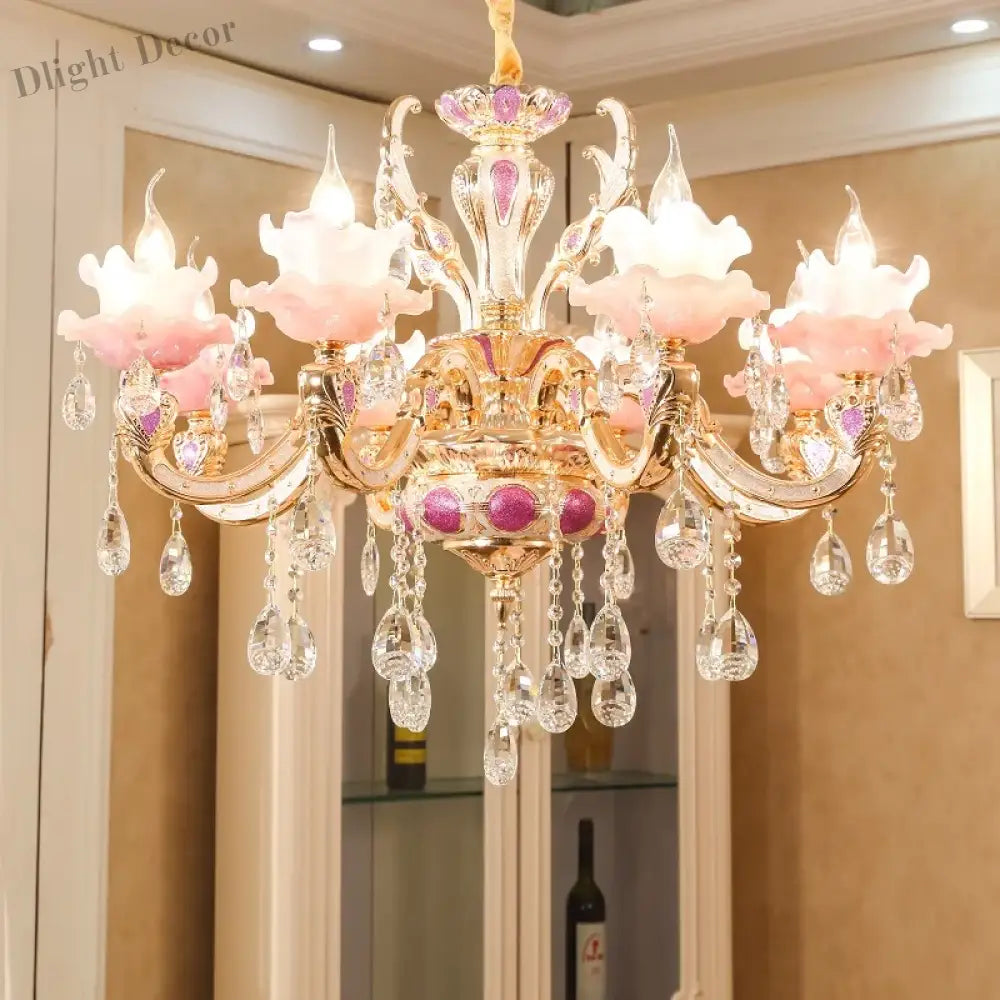 European Style Crystal Chandelier - Elegant Zinc Alloy Pendant Lighting For Modern Decor Chandelier