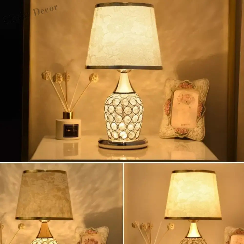 European - Style Crystal Table Lamp - Inspired Modern Bedroom Warmth And Romance