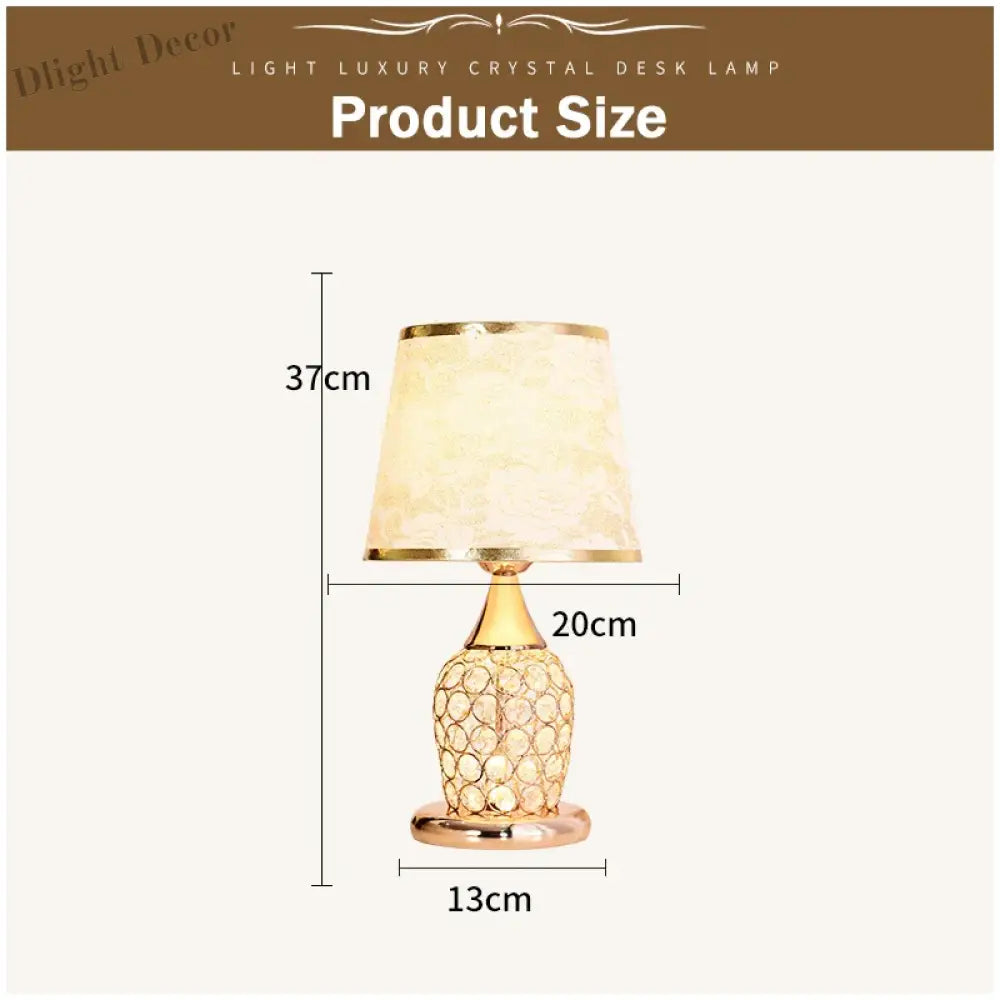 European - Style Crystal Table Lamp - Inspired Modern Bedroom Warmth And Romance