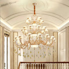 European - Style Duplex Building Large Chandelier - Villa Elegance For Spacious Living And Hotel