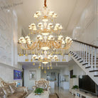 European - Style Duplex Building Large Chandelier - Villa Elegance For Spacious Living And Hotel