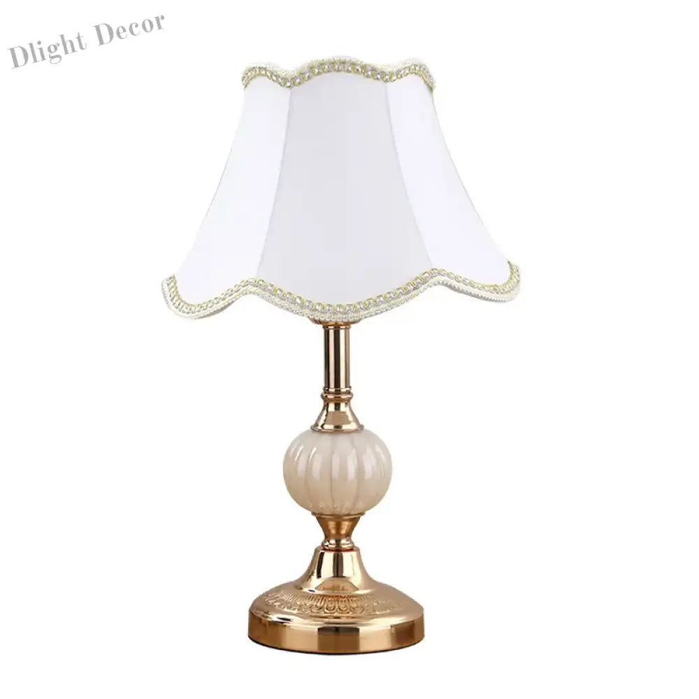 European - Style Glass Desk Lamp - Nordic Bedroom Bedside With Modern Retro Wrought Iron Design