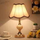 European - Style Glass Desk Lamp - Nordic Bedroom Bedside With Modern Retro Wrought Iron Design