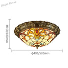 European - Style Tiffany Circular Ceiling Lamp - Retro Elegance For Living Rooms Bedrooms Corridors