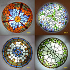 European - Style Tiffany Round Glass Ceiling Lights - Elegant Illumination For Restaurants