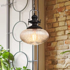 Evelyn’s Enchanting Embrace - Ribbed Glass Pendant Lamp