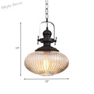 Evelyn’s Enchanting Embrace - Ribbed Glass Pendant Lamp