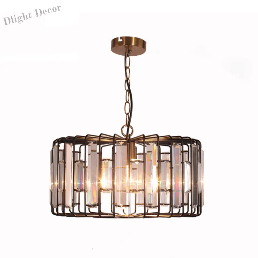 Everly’s Enchanting Embrace: Modern Black Crystal Pendant Lamp