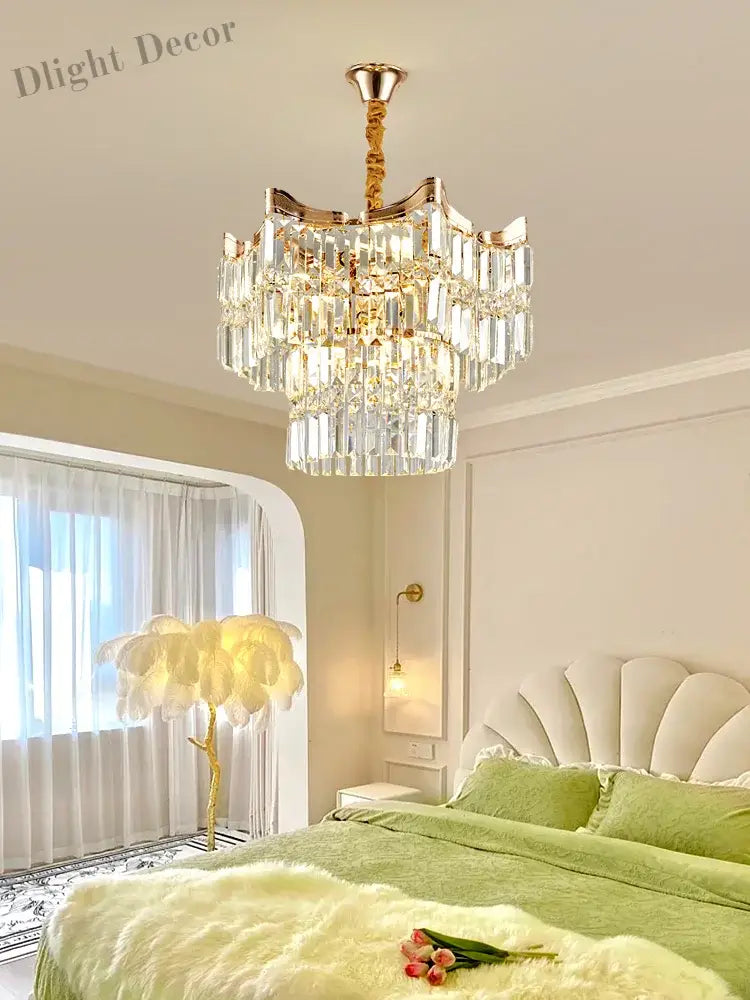 Exquisite Crystal Chandelier For Living Rooms Bedrooms And More - Modern French Light Luxury Design