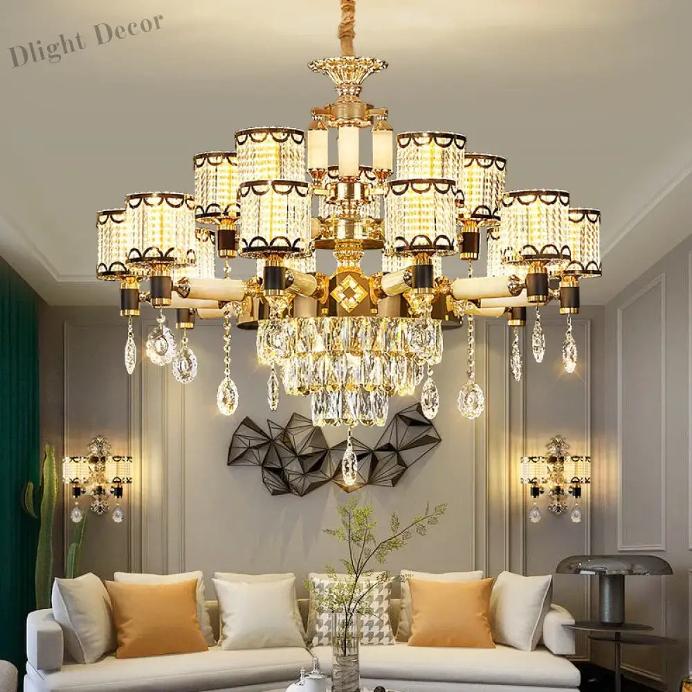 Exquisite Crystal Pendant Chandelier - A Luxurious And Romantic Lighting Fixture For Your Living