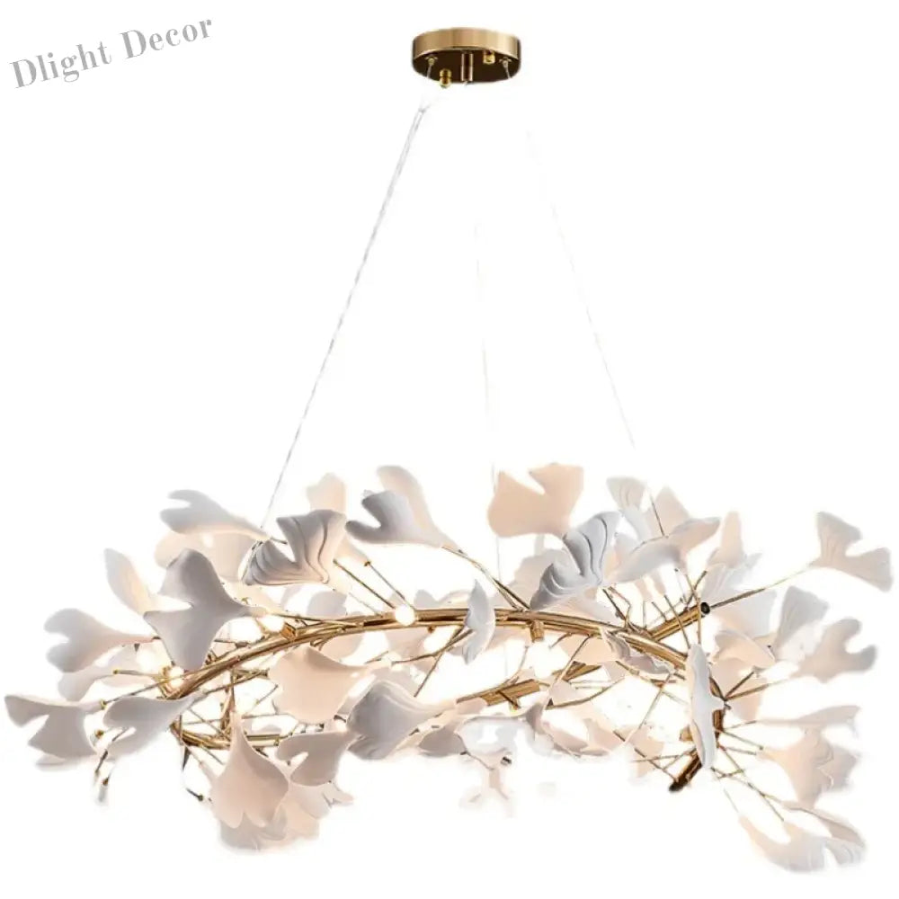 Exquisite Porcelain Leaves Chandeliers - Luxury Led Pendant Lights For Living Room Bedroom Hotel