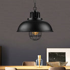 Ezra’s Industrial Pendant: Modern Flair & Rustic Charm Black Outer White Inner