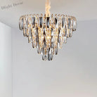 Faith Modern Crystal Chandelier - Smoke Grey Cone Pendant Light (Multiple Tiers)