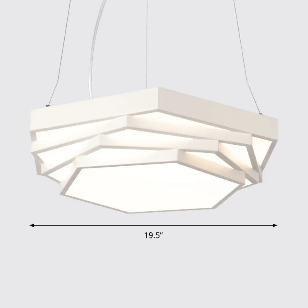 Fiona Elegance Meets Geometric Brilliance: The Hexagonal Led Chandelier White / Third Gear