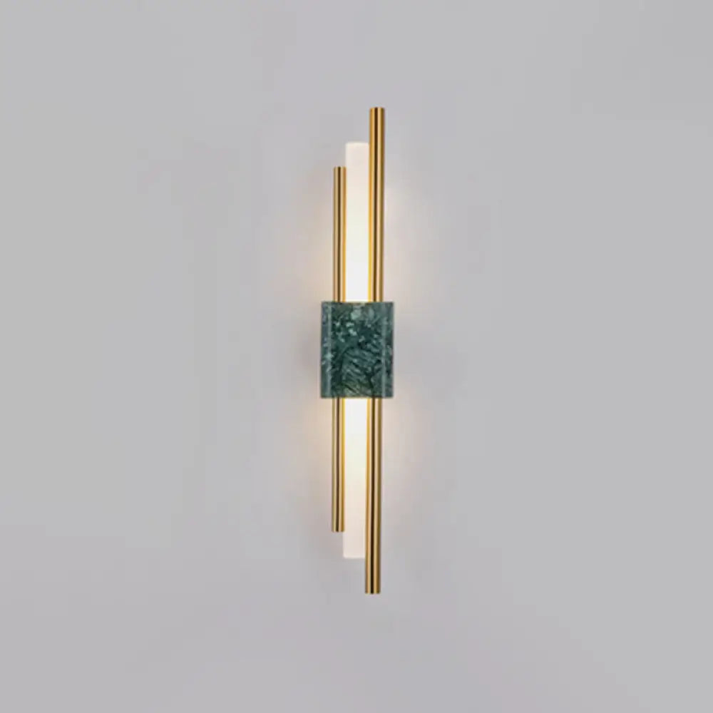 Fiona’s Modern Marble Sconce - Green Led Light With Sophisticated Style / 23.5’