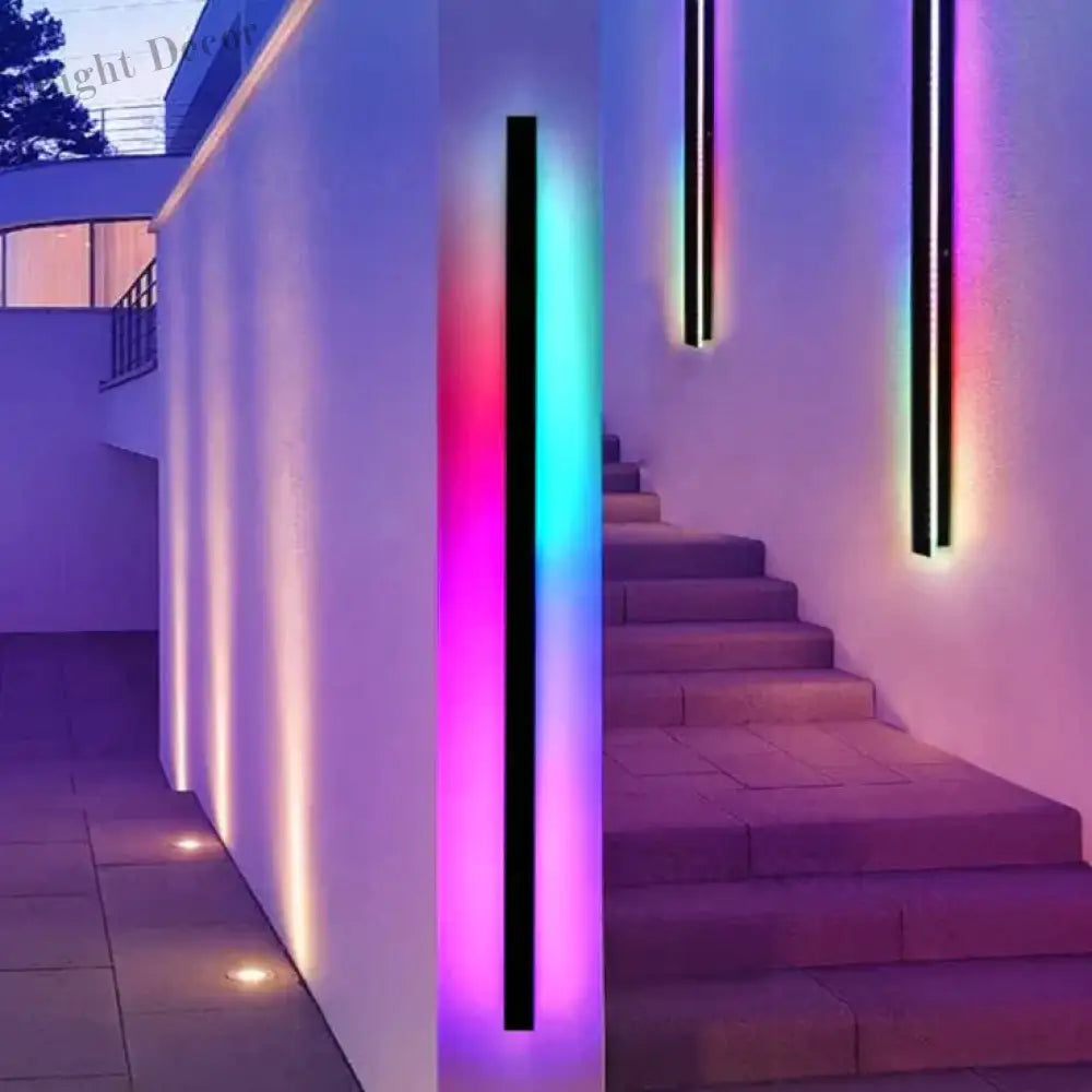 Fleur’s Modern Rgb Wall Light - Outdoor Porch And Balcony Decorative Lamp With Remote Control Lamps