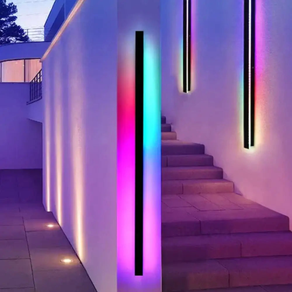 Fleur’s Modern Rgb Wall Light - Outdoor Porch And Balcony Decorative Lamp With Remote Control