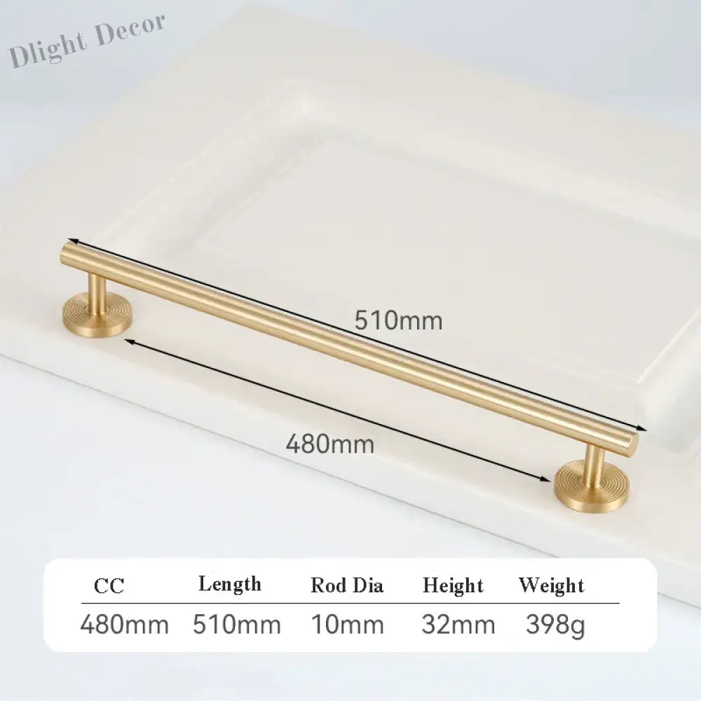 France Satin Gold Cabinet Handles – Solid Brass Kitchen Drawer Knobs and Door Pulls (130mm-510mm) 2031-510 Handles