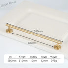 France Satin Gold Cabinet Handles – Solid Brass Kitchen Drawer Knobs and Door Pulls (130mm-510mm) 2031-510 Handles