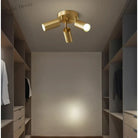 Fumi Modern Industrial Semi Flush Mount Ceiling Light Gold Classic Retro Fixture For Hallway