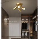 Fumi Modern Industrial Semi Flush Mount Ceiling Light Gold Classic Retro Fixture For Hallway