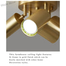 Fumi Modern Industrial Semi Flush Mount Ceiling Light Gold Classic Retro Fixture For Hallway