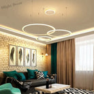Gabrielle Modern White Circle Led Pendant Lamp As Show / 3Rings 30 50 70Cm Dimmable With Remote
