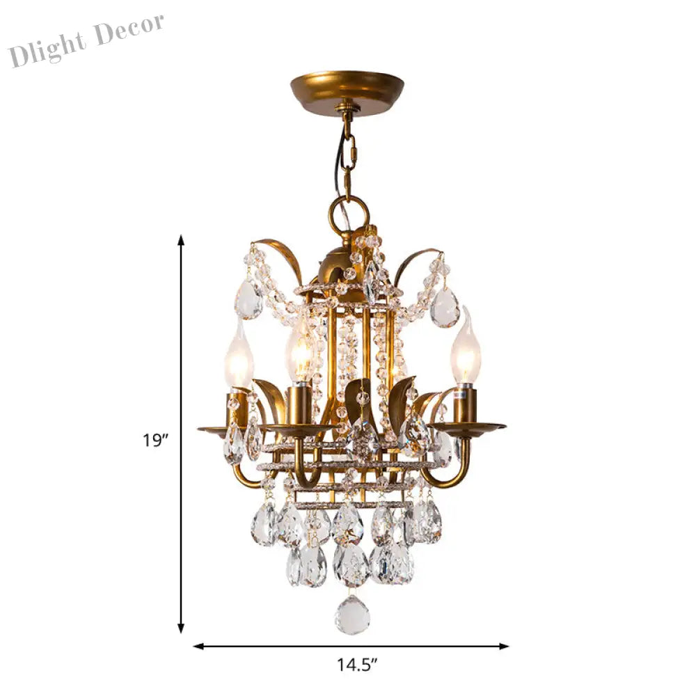 Gemma Elegance Meets Sparkling Brilliance: The Gold Crystal Drop Chandelier