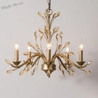 Gold Amber Crystal Branch Pendant Chandelier - Rustic Bedroom Suspension Lighting Chandelier