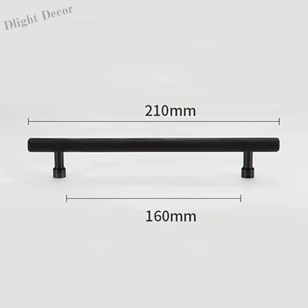Gold and Black Brass T-Bar Handles – Straight Line Cabinet Pulls and Wardrobe Knobs TB9013-B210 Handles