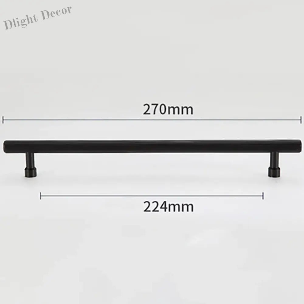 Gold and Black Brass T-Bar Handles – Straight Line Cabinet Pulls and Wardrobe Knobs TB9013-B270 Handles