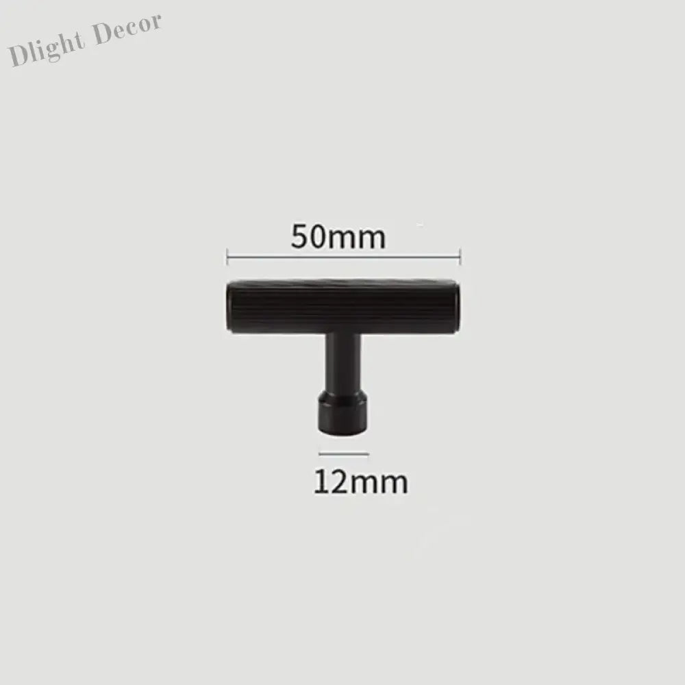 Gold and Black Brass T-Bar Handles – Straight Line Cabinet Pulls and Wardrobe Knobs TB9013-B50 Handles