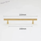 Gold and Black Brass T-Bar Handles – Straight Line Cabinet Pulls and Wardrobe Knobs TB9013-G210 Handles