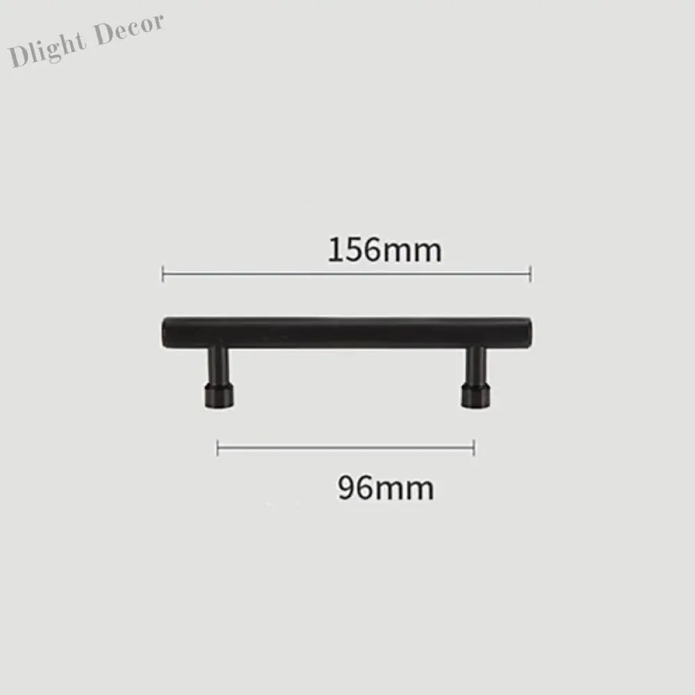 Gold and Black Solid Brass Handles – Straight Line Cabinet T-Bar and Wardrobe Pulls TB9013-B156 Handles