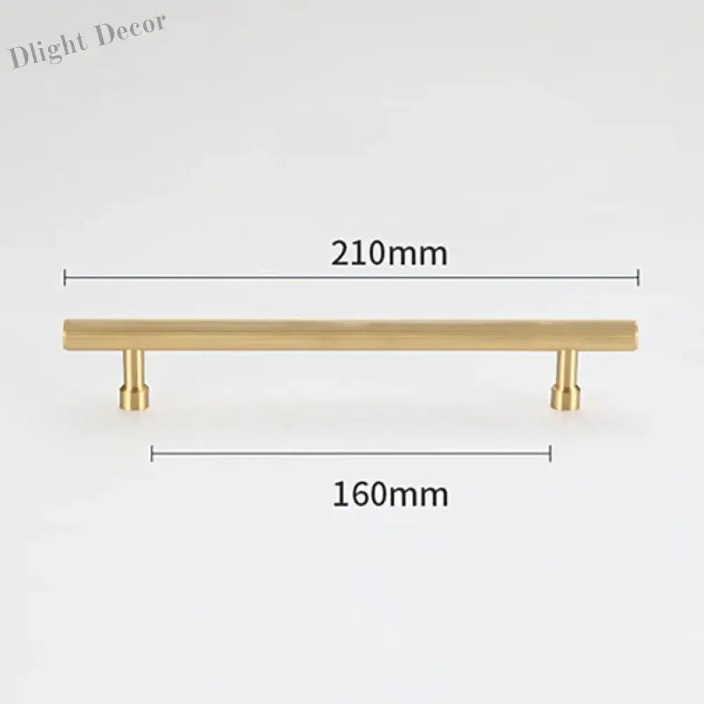 Gold and Black Solid Brass Handles – Straight Line Cabinet T-Bar and Wardrobe Pulls TB9013-G210 Handles